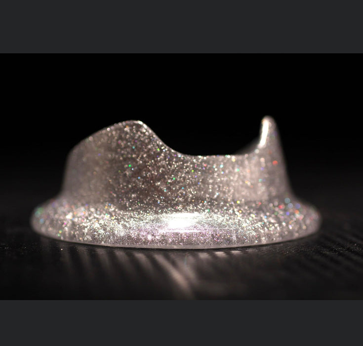 Translucent silver and holographic specs. Stability base for Puffco Peak Pro