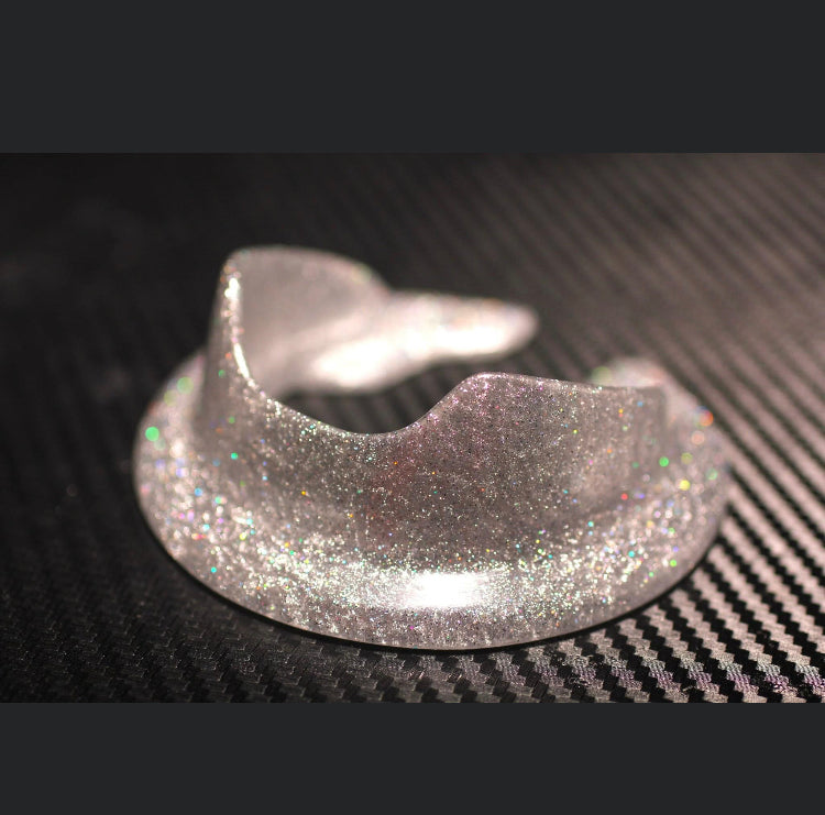 Translucent silver and holographic specs. Stability base for Puffco Peak Pro