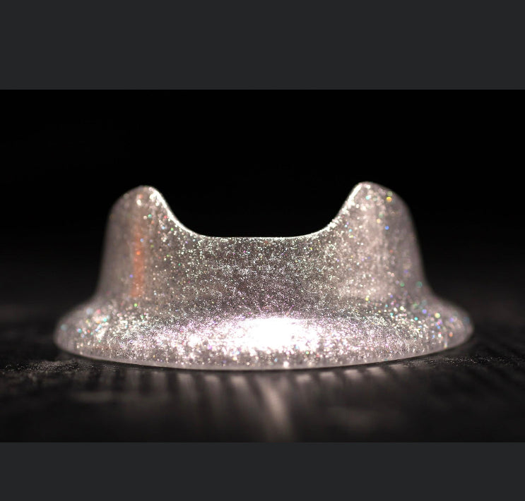 Translucent silver and holographic specs. Stability base for Puffco Peak Pro