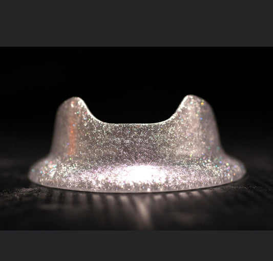 Translucent silver and holographic specs. Stability base for Puffco Peak Pro